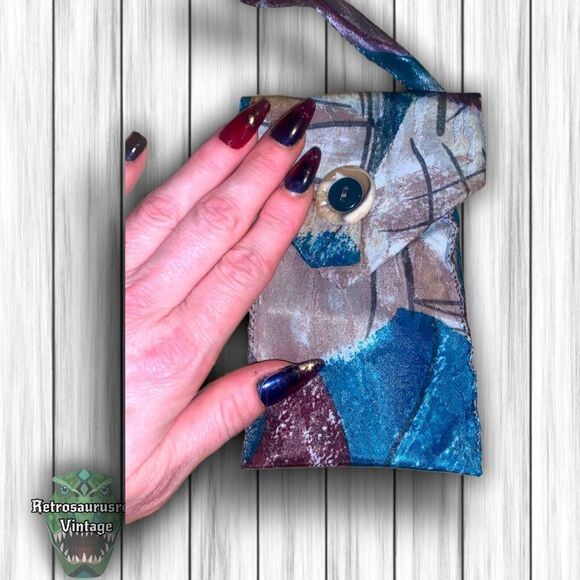 VINTAGE Mens Retro Neck Tie Crossbody Bag, Upcycled Repurposed Shoulder Mini Pur - Picture 2 of 9